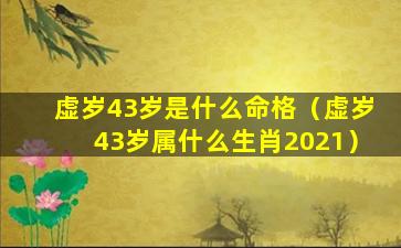 虚岁43岁是什么命格（虚岁43岁属什么生肖2021）