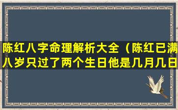 陈红八字命理解析大全（陈红已满八岁只过了两个生日他是几月几日出生的）