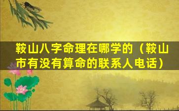 鞍山八字命理在哪学的（鞍山市有没有算命的联系人电话）